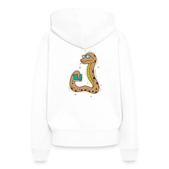 Rat de bibliothèque Serpent à lunettes Reptile Animal Zoo - Sweat à capuche Premium bio Femme - blanc - Dos - Julia (174cm)