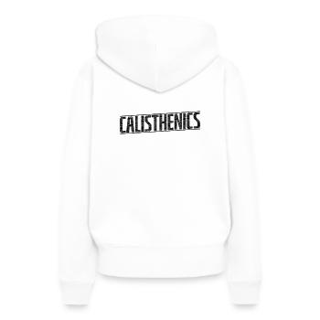 Calisthenics Fitness Workout Körper Kraft - Frauen Premium Bio Hoodie - Weiß - Hinten - Julia (174cm)