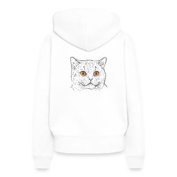 Britisch Kurzhaar Katze mit Kupfer Augen - Frauen Premium Bio Hoodie - Weiß - Hinten - Julia (174cm)