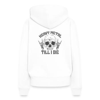 Heavy Metal Till I Le genre musical - Sweat à capuche Premium bio Femme - blanc - Dos - Julia (174cm)