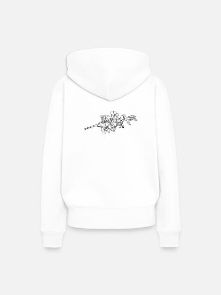 Orchidee Blüte Blume Duft - Dame Premium hoodie, økologisk bomuld - hvid