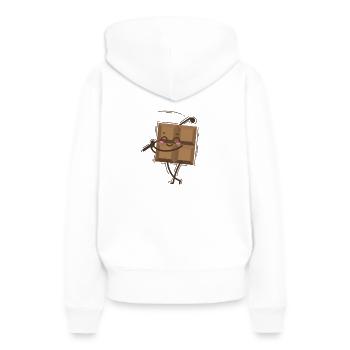Tafel Schokolade spielt Golf Süßigkeit - Frauen Premium Bio Hoodie - Weiß - Hinten - Julia (174cm)