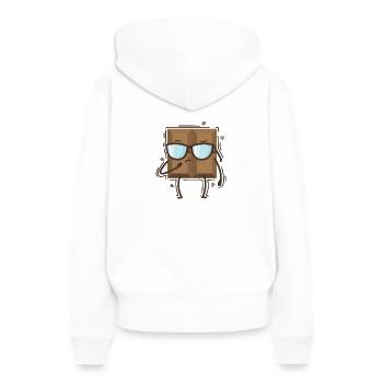 coole Tafel Schokolade Süßigkeit Kakao - Frauen Premium Bio Hoodie - Weiß - Hinten - Julia (174cm)