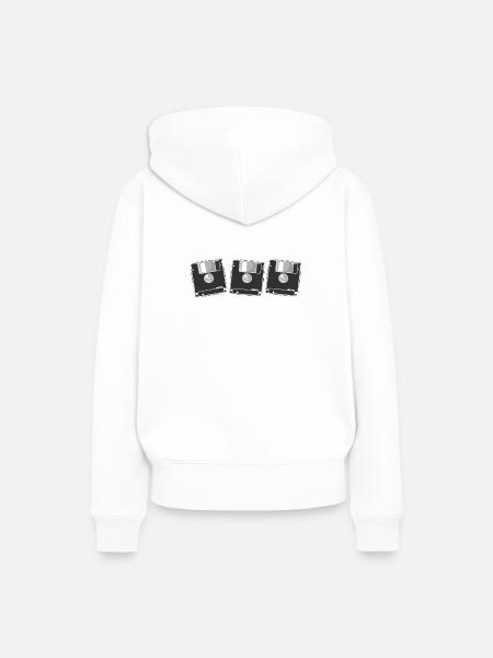 Retrospeichermodule Disketten - Frauen Premium Bio Hoodie - Weiß