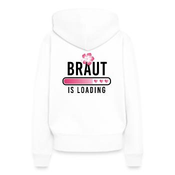 Braut is loading Junggesellinnenabschied JGA - Frauen Premium Bio Hoodie - Weiß - Hinten - Julia (174cm)