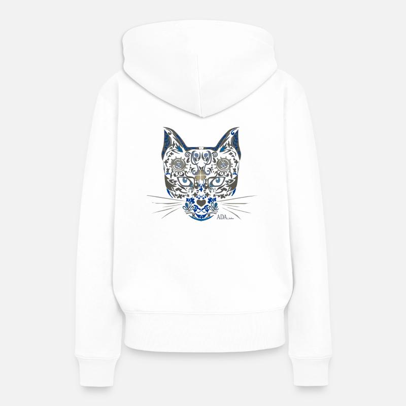 Silver Cat - Frauen Premium Bio Hoodie - Weiß