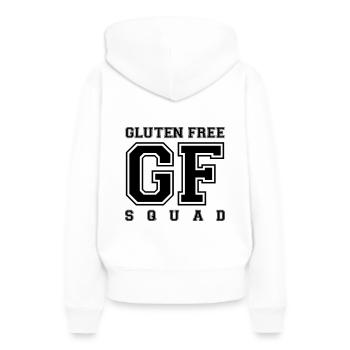 SQUAD SANS GLUTEN (v) - Sweat à capuche Premium bio Femme - blanc - Dos - Julia (174cm)