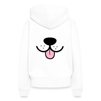 Chien drôle museau chien museau drôle masque - Sweat à capuche Premium bio Femme - blanc - Dos - Julia (174cm)