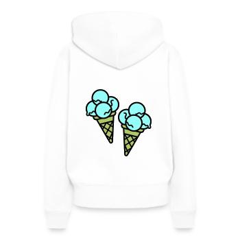 Crème glacée à la crème Eis - Sweat à capuche Premium bio Femme - blanc - Dos - Julia (174cm)