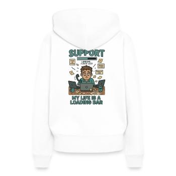 IT Support Everyday Life with Loading Bars - Women’s Premium Organic Hoodie - white - Back - Julia (174cm)