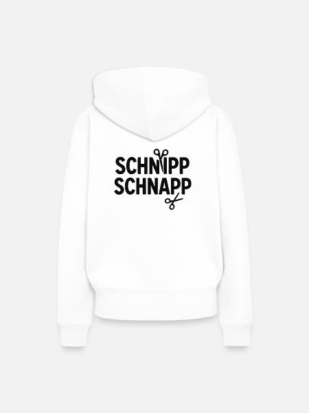 Schnipp Schnapp – der Schnitt sitzt - Frauen Premium Bio Hoodie - Weiß