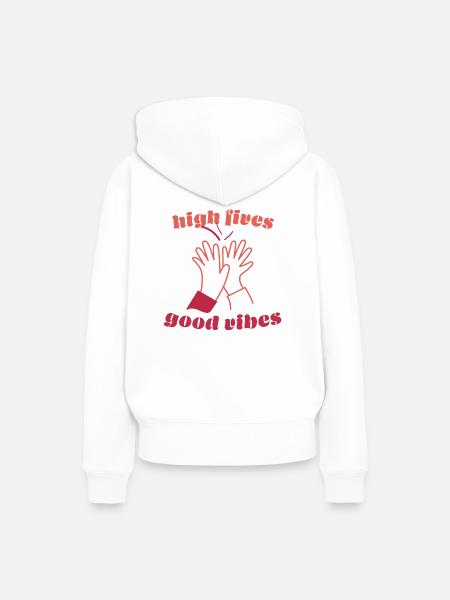High fives - Frauen Premium Bio Hoodie - Weiß