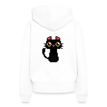 Pixel PixelArt Cat - Women’s Premium Organic Hoodie - white - Back - Julia (174cm)