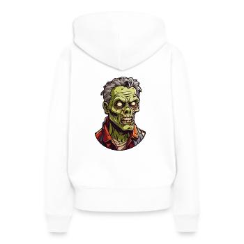 Zombie Kopf Untot - Frauen Premium Bio Hoodie - Weiß - Hinten - Julia (174cm)