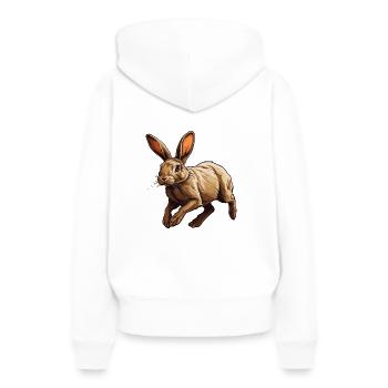 Lièvre - Sweat à capuche Premium bio Femme - blanc - Dos - Julia (174cm)