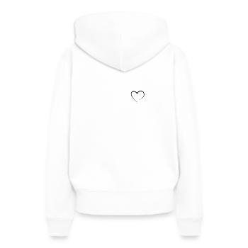 Minimalist heart with bow - Women’s Premium Organic Hoodie - white - Back - Julia (174cm)