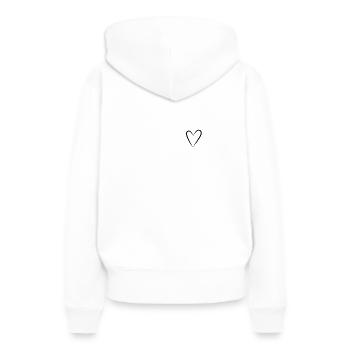 Little Black Heart Silhouette - Women’s Premium Organic Hoodie - white - Back - Julia (174cm)