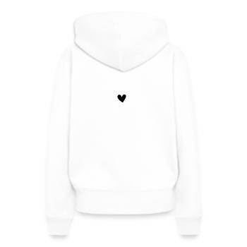 Minimalist Heart - Little Black Heart - Women’s Premium Organic Hoodie - white - Back - Julia (174cm)