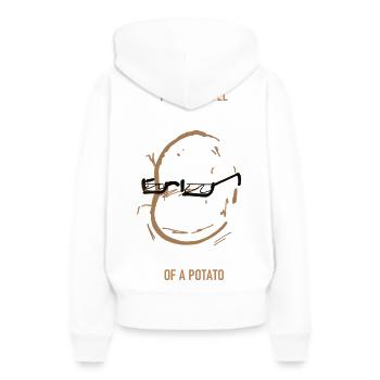 Lustiger Kartoffel mit niedrigem IQ - Frauen Premium Bio Hoodie - Weiß - Hinten - Julia (174cm)