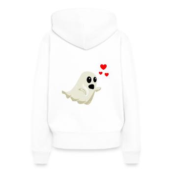 Spectre Saint-Valentin - Sweat à capuche Premium bio Femme - blanc - Dos - Julia (174cm)