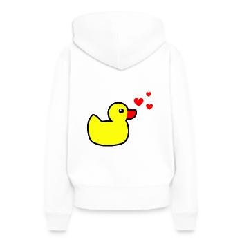 Quietscheente Gelb Valentinstag - Frauen Premium Bio Hoodie - Weiß - Hinten - Julia (174cm)