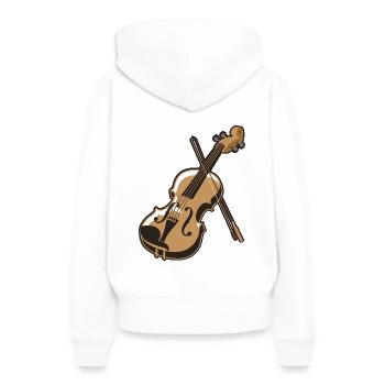Violon violon - Sweat à capuche Premium bio Femme - blanc - Dos - Julia (174cm)