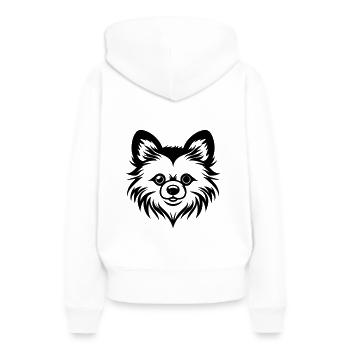 Tête de chien de Poméranie - Sweat à capuche Premium bio Femme - blanc - Dos - Julia (174cm)