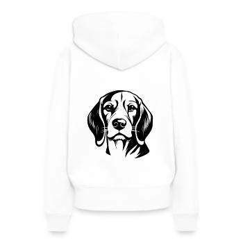 Tête de chien Beagle - Sweat à capuche Premium bio Femme - blanc - Dos - Julia (174cm)