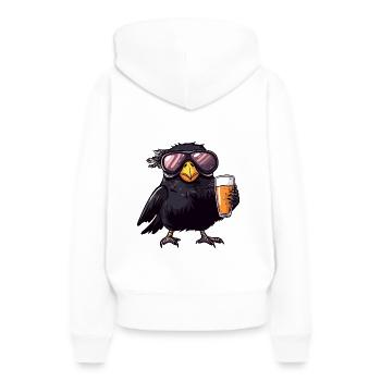 Bière de ski Raven Crow - Sweat à capuche Premium bio Femme - blanc - Dos - Julia (174cm)