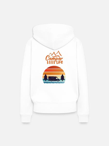 Camper Life Teilintegriert - Frauen Premium Bio Hoodie - Weiß