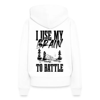 jeu d’échecs - Sweat à capuche Premium bio Femme - blanc - Dos - Julia (174cm)