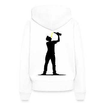 Buveur de bière - Sweat à capuche Premium bio Femme - blanc - Dos - Julia (174cm)