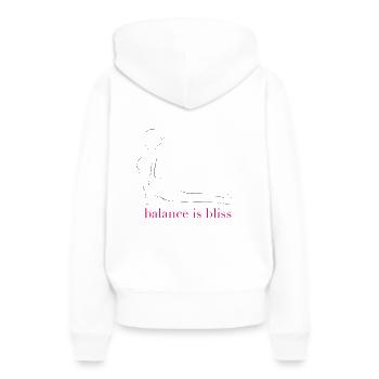 Balance is bliss - Women’s Premium Organic Hoodie - white - Back - Julia (174cm)