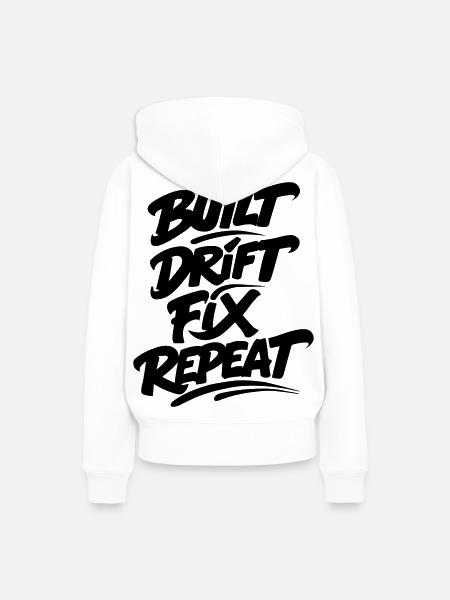 Built Drift Fix Repeat v2 - Frauen Premium Bio Hoodie - Weiß