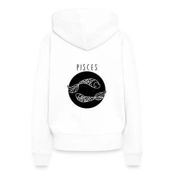 Astrologie Poissons - Sweat à capuche Premium bio Femme - blanc - Dos - Julia (174cm)