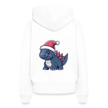 Dinosaure Stegosaurus Noël Mignon - Sweat à capuche Premium bio Femme - blanc - Dos - Julia (174cm)