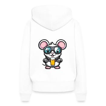 Bière Mouse Ski - Sweat à capuche Premium bio Femme - blanc - Dos - Julia (174cm)