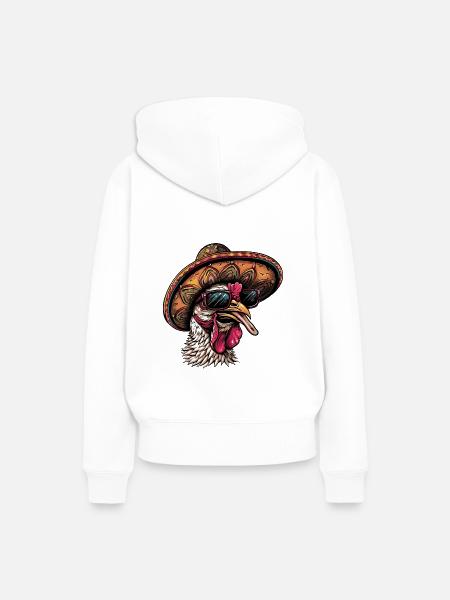 Truthahn Comic Lustig Sombrero - Frauen Premium Bio Hoodie - Weiß