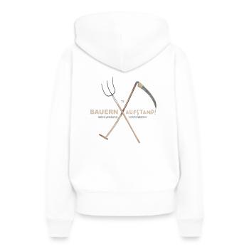 Bauernaufstand 2024 Mecklenburg-Vorpommern - Frauen Premium Bio Hoodie - Weiß - Hinten - Julia (174cm)