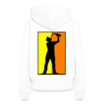 Buveur de bière - Sweat à capuche Premium bio Femme - blanc - Dos - Julia (174cm)