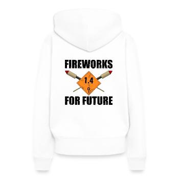 Feu d'artifice pour le futur Pyro - Sweat à capuche Premium bio Femme - blanc - Dos - Julia (174cm)