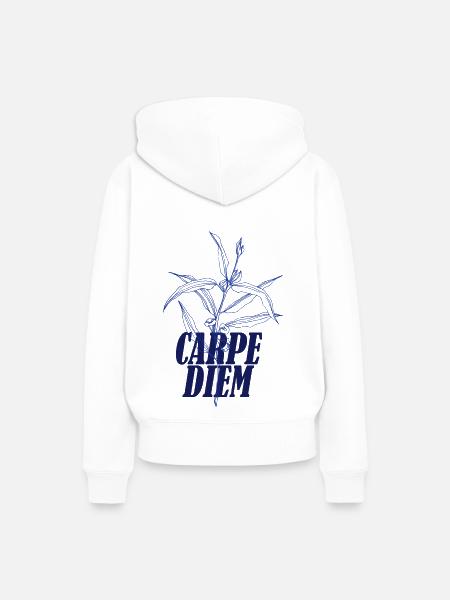 Carpe Diem - Frauen Premium Bio Hoodie - Weiß