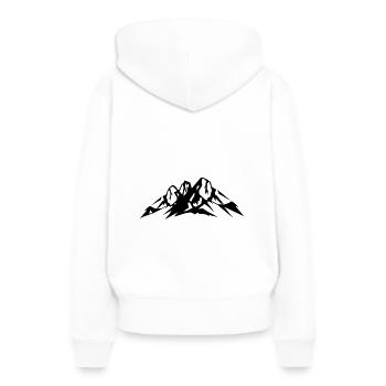 Berge Icon - Frauen Premium Bio Hoodie - Weiß - Hinten - Julia (174cm)
