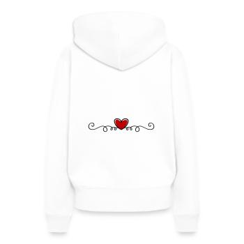 herz ornamente - Frauen Premium Bio Hoodie - Weiß - Hinten - Julia (174cm)