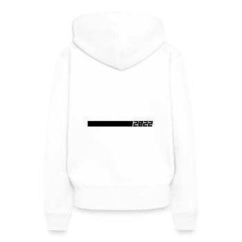 2022 - Frauen Premium Bio Hoodie - Weiß - Hinten - Julia (174cm)