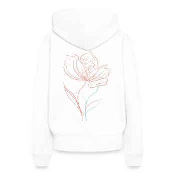 Large flower head, sketch - Women’s Premium Organic Hoodie - white - Back - Julia (174cm)