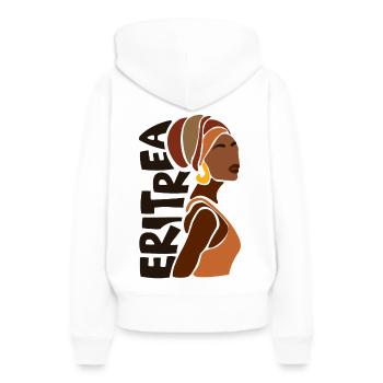 Eritrea Eritrean Flag Asmara Black Heritage - Women’s Premium Organic Hoodie - white - Back - Julia (174cm)