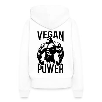 Gorilla Vegan Power - Sweat à capuche Premium bio Femme - blanc - Dos - Julia (174cm)
