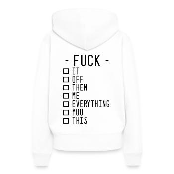 Fuc - Sweat à capuche Premium bio Femme - blanc - Dos - Julia (174cm)
