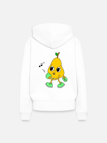 Pfeifende Birne - Frauen Premium Bio Hoodie - Weiß